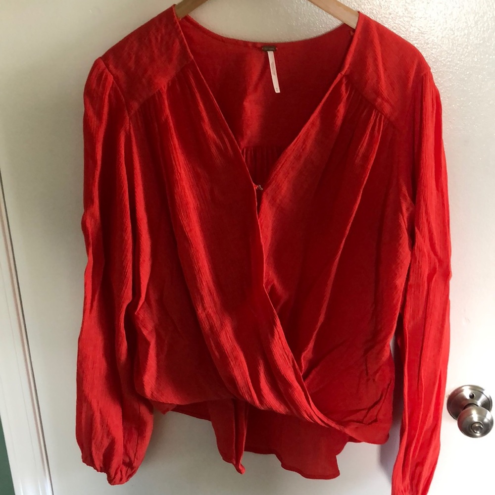 Free People Red Blouse